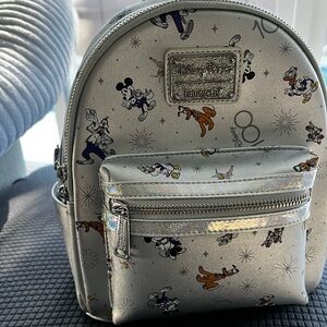 Loungefly Silver Disney Character Mini Backpack-NEW